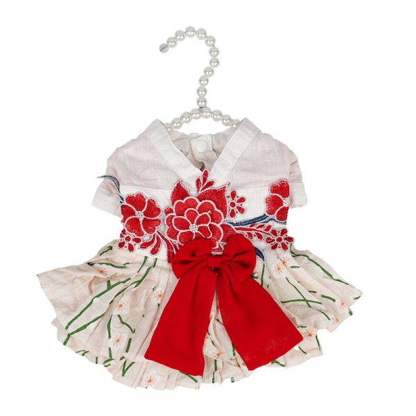 RED POMEGRANATE FLOWER HANBOK STYLE DRESS