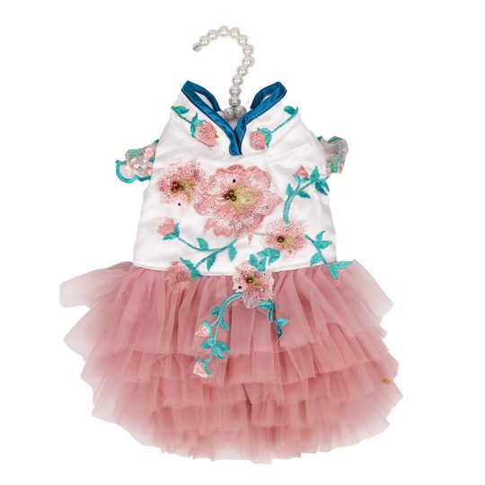 HIBISCUS FLOWER HIGH WAIST PET CHEONGSAM DRESS